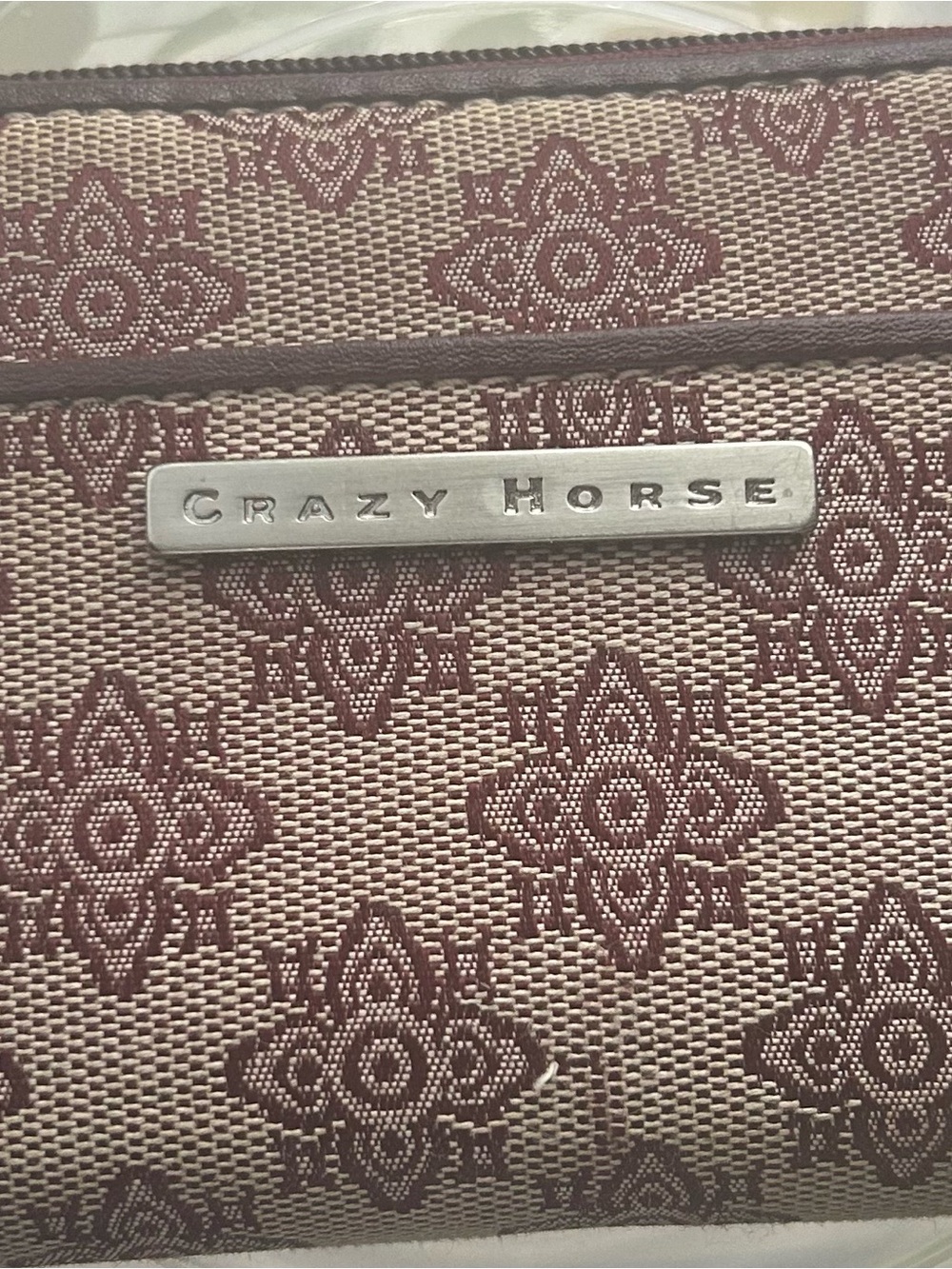 Liz Claiborne Brown and Taupe Patterned Wallet “ crazy horse